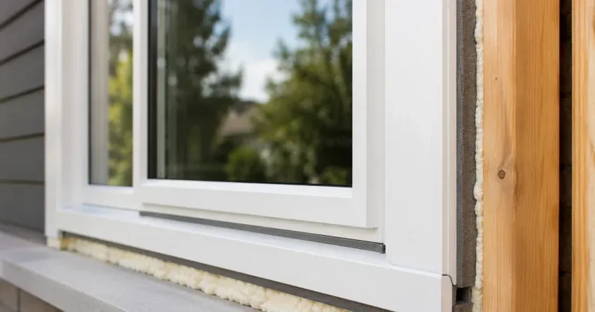 technician installing fiberglass window frame in Milldale, Tillsonburg home