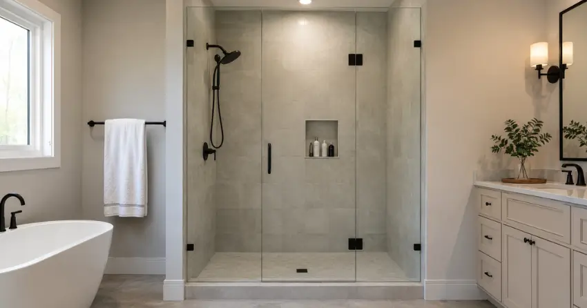 new frameless glass shower door installed in Mount Elgin, Tillsonburg